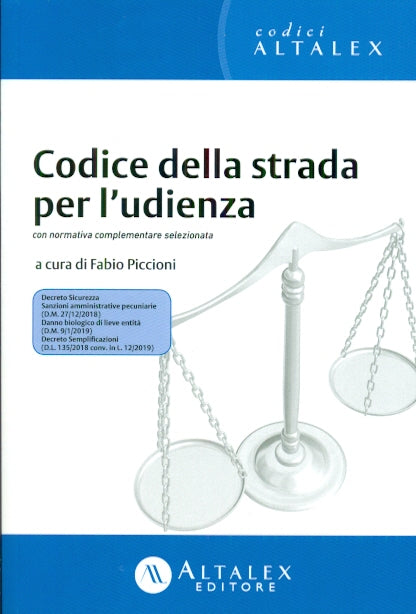 CODICE DELLA STRADA PER UDIENZA 3ED. - PICCIONI