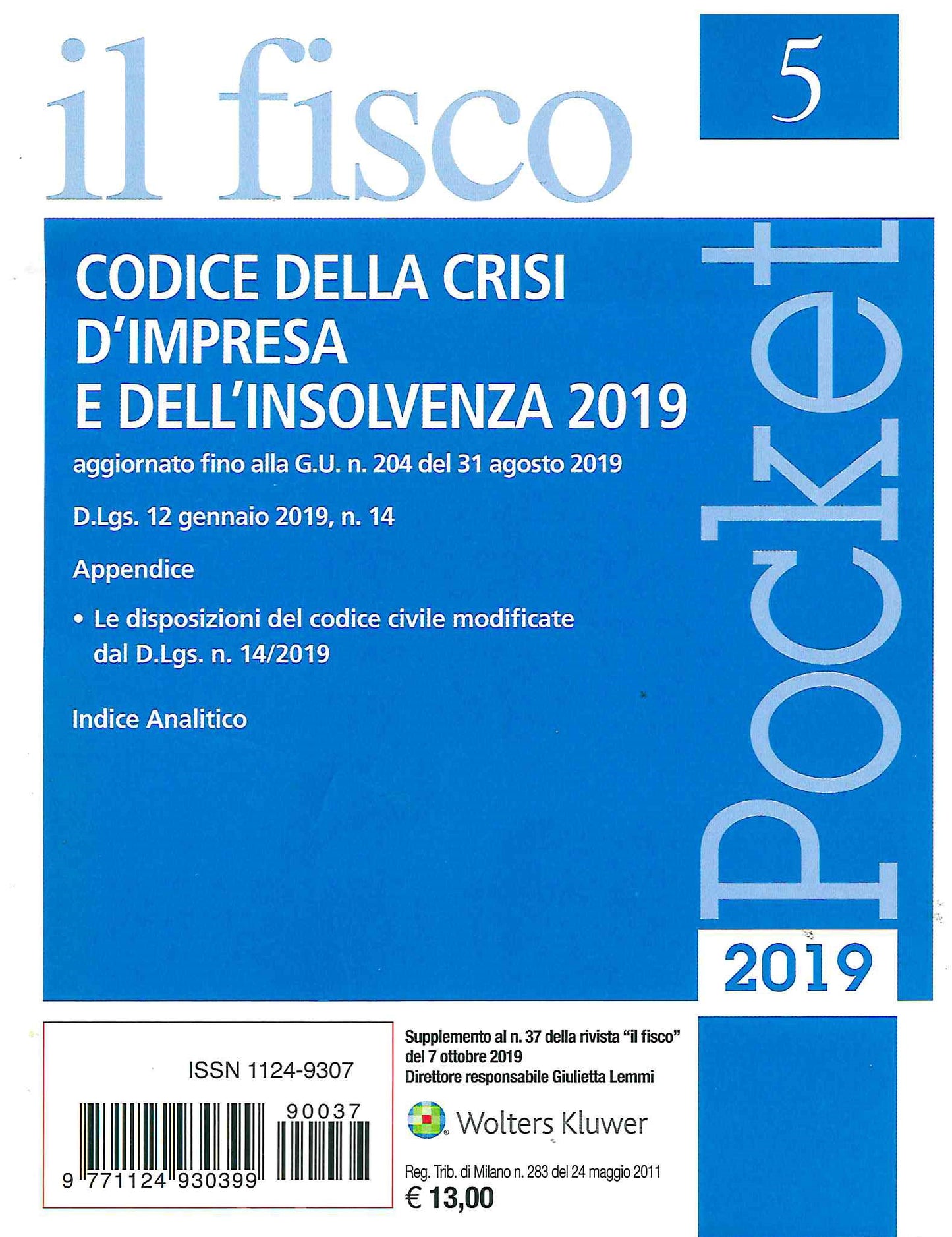 CODICE CRISI IMPRESA INSOL.POCKET 5-2019 -