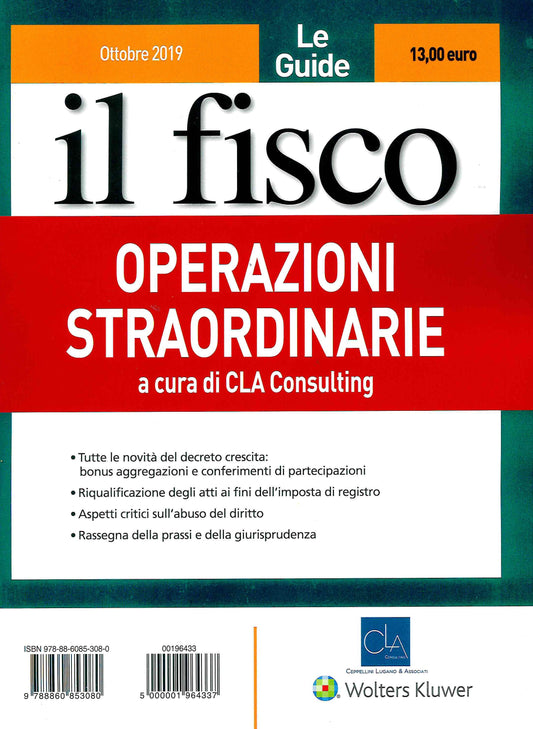 OPERAZIONI STRAORDINARIE FISCO 5-2019 - CLA