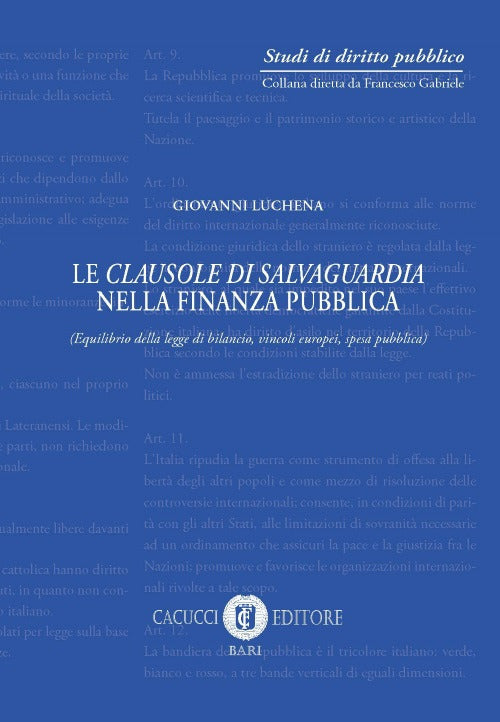 Le clausole di salvaguardia nella finanz - Luchena Giovanni