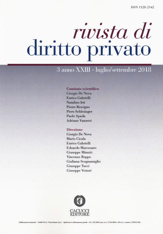 Rivista di diritto privato - De Nova