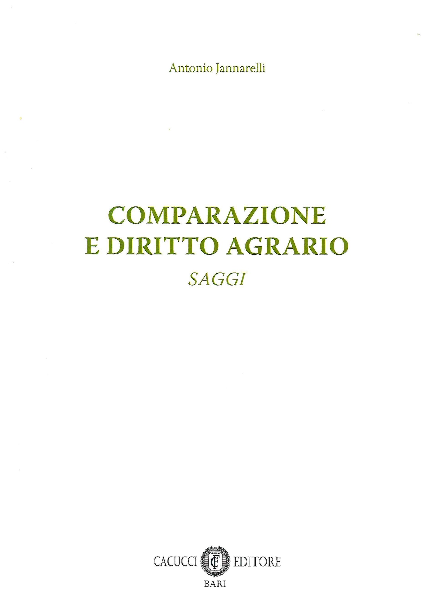 Comparazione e diritto agrario - Jannarelli