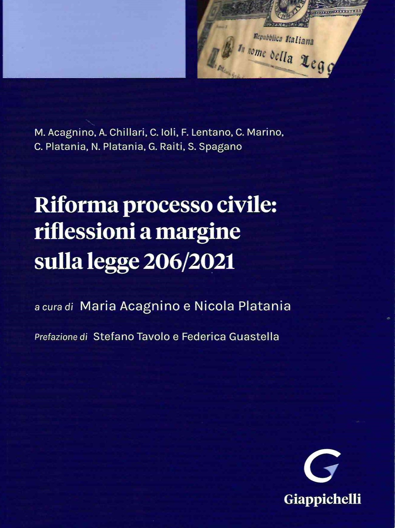 Riforma processo civile rifl.lg 20621 - Acagnino