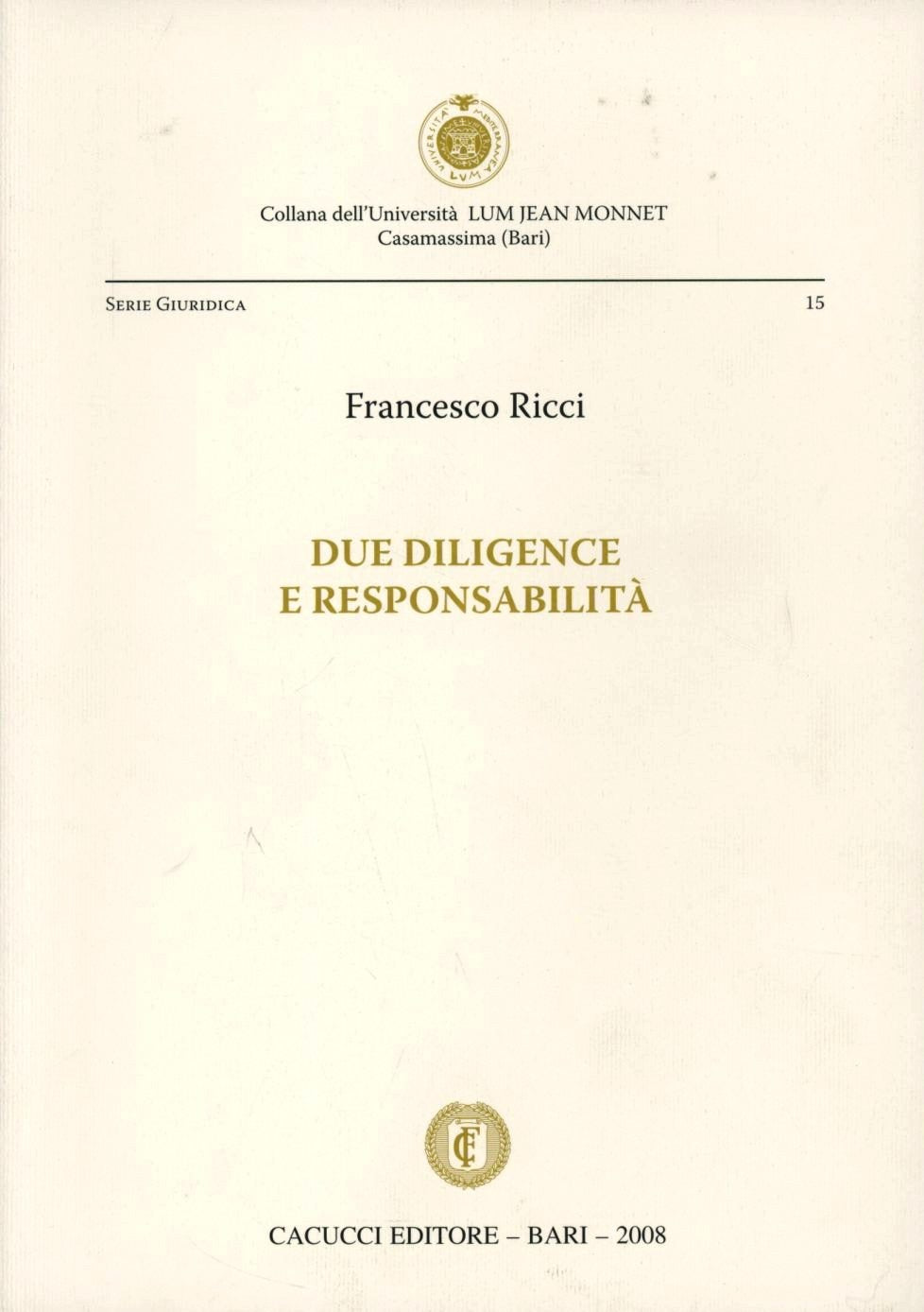 Due diligence e responsabilità - Ricci