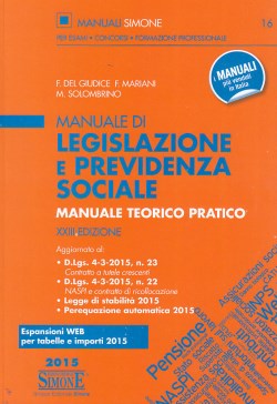 Manuale di Legislazione e Previdenza Soc - F del Giudice , F Mariani , M Solombr