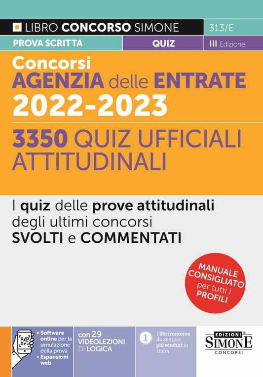 Concorso agenzia entrate 3350 quiz 3ed. - 313E