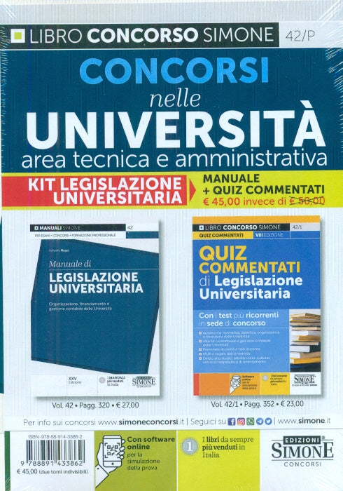 Kit concorsi universita' area tecn.amm.v - 42P