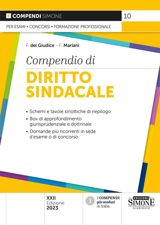 Compendio di diritto sindacale (22 ed.) - Del Giudice Mariani