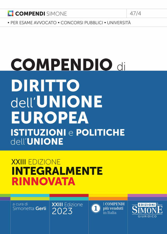 Compendio diritto dell'unione europea (23 ed.) - Gerli