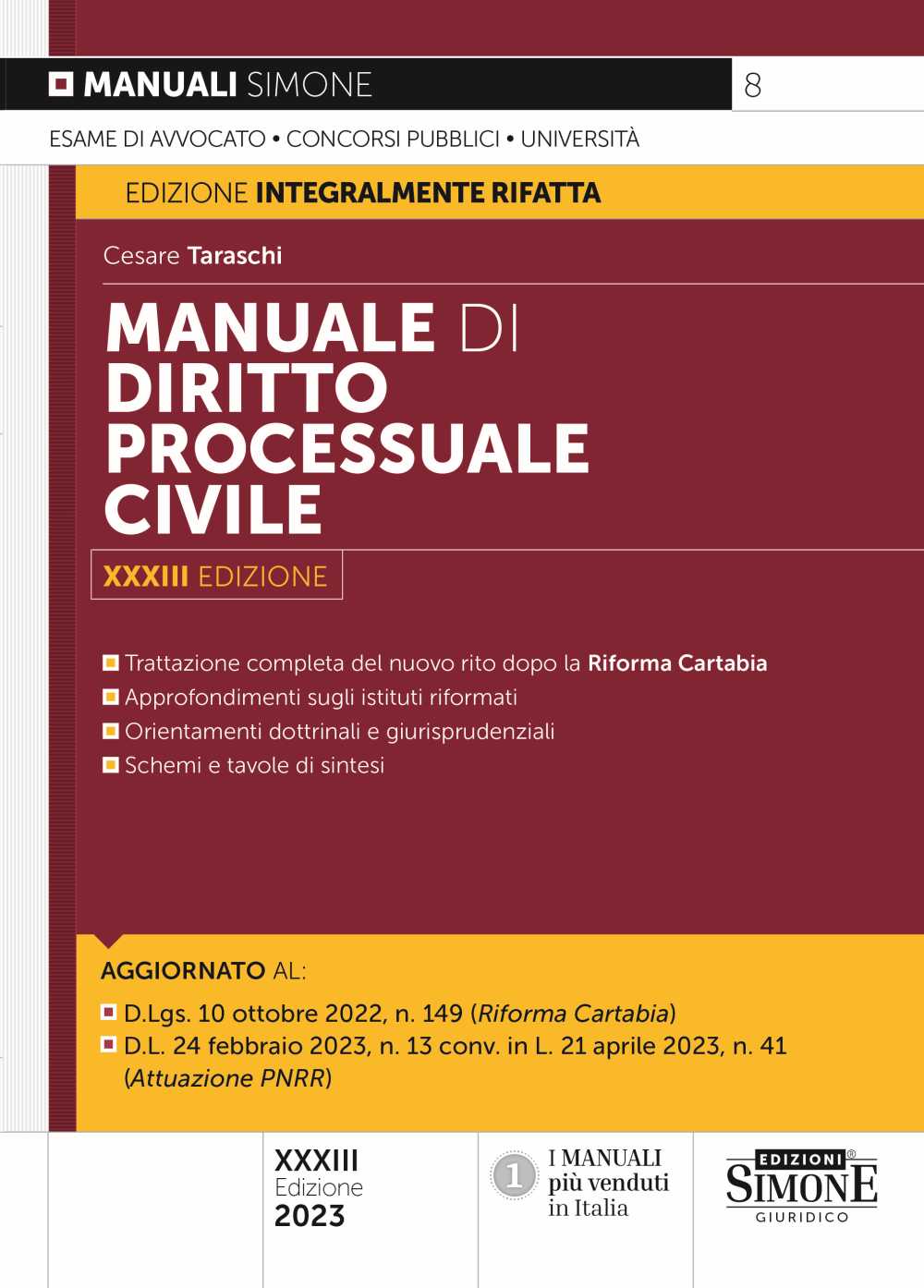 Manuale di diritto processuale civile 2023 (33 ed.) - Taraschi