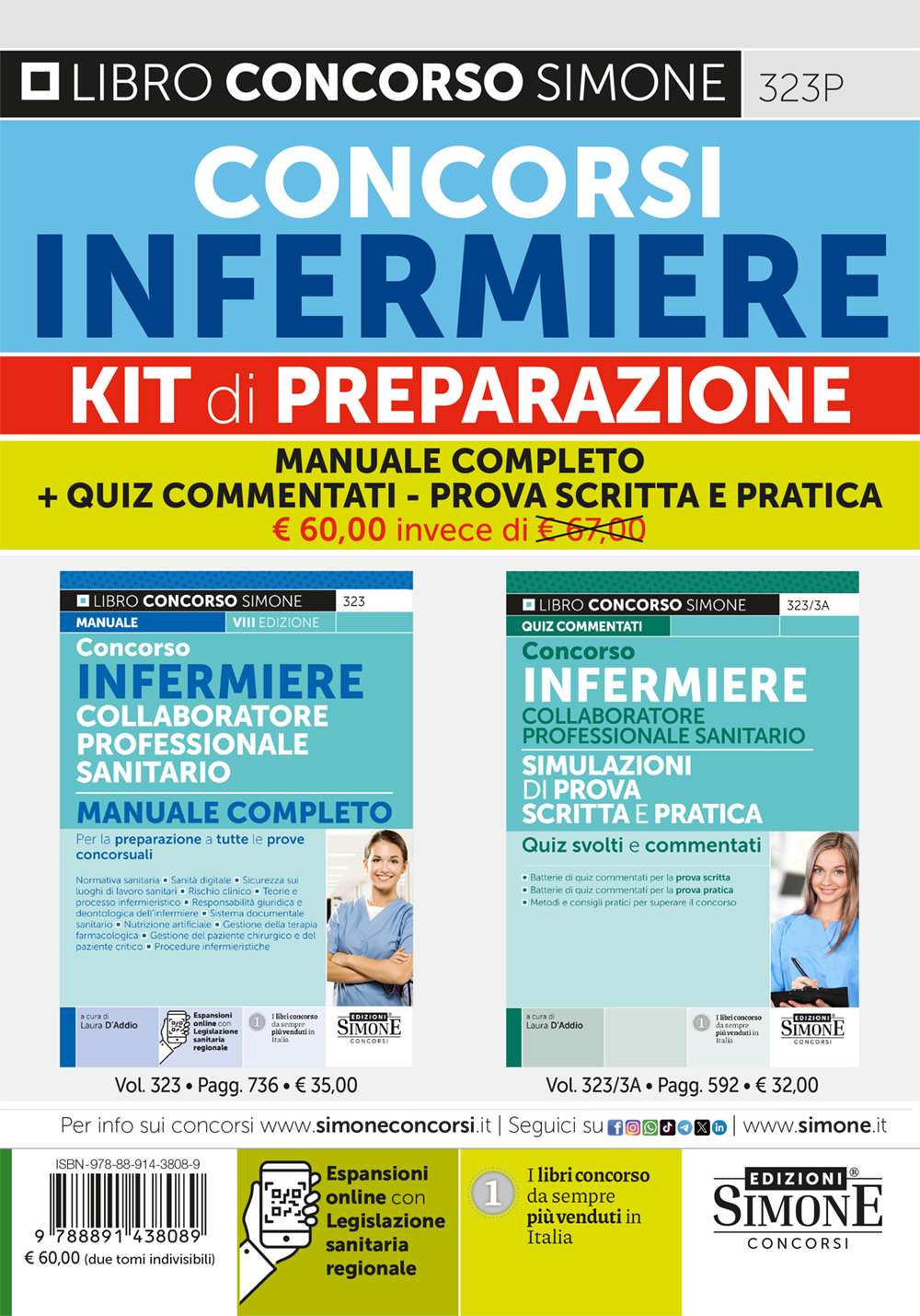 Kit concorsi infermiere 2vol.2024 - 323P D'Addio