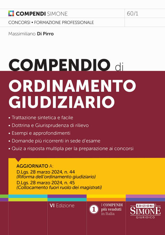 Compendio di ordinamento giudiziario (6 ed.) - Di Pirro