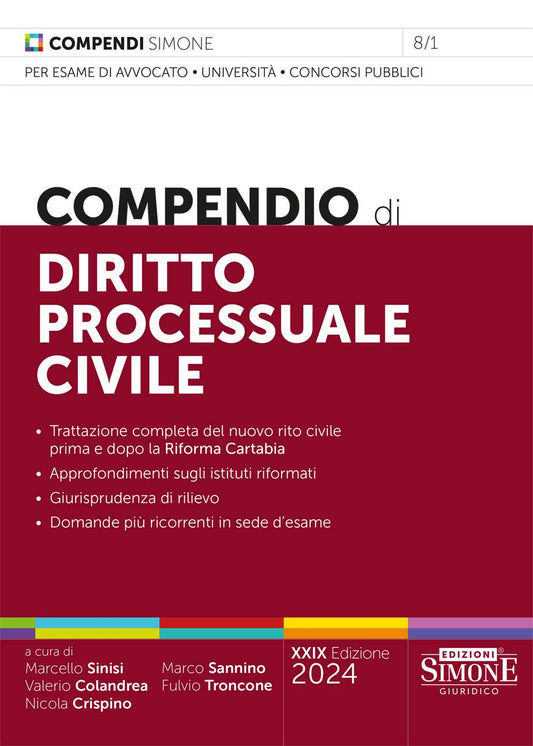 Compendio diritto processuale civile (29 ed.) - Sinisi