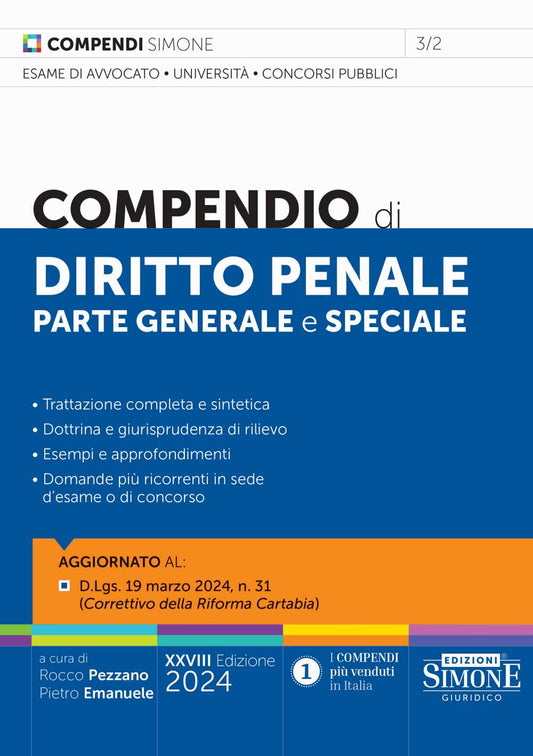 Compendio diritto penale parte generale (28 ed.) - Pezzano