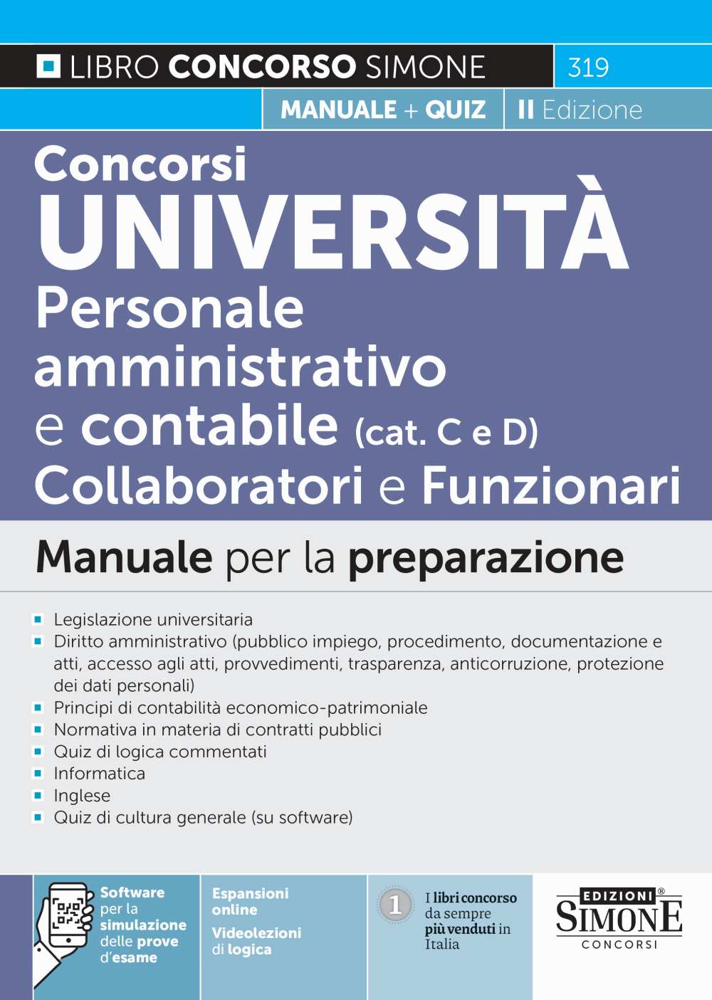 Concorsi Università. Personale amministrativo e contabile (categorie C e D). Collaboratori e funzionari. Manuale per la preparazione