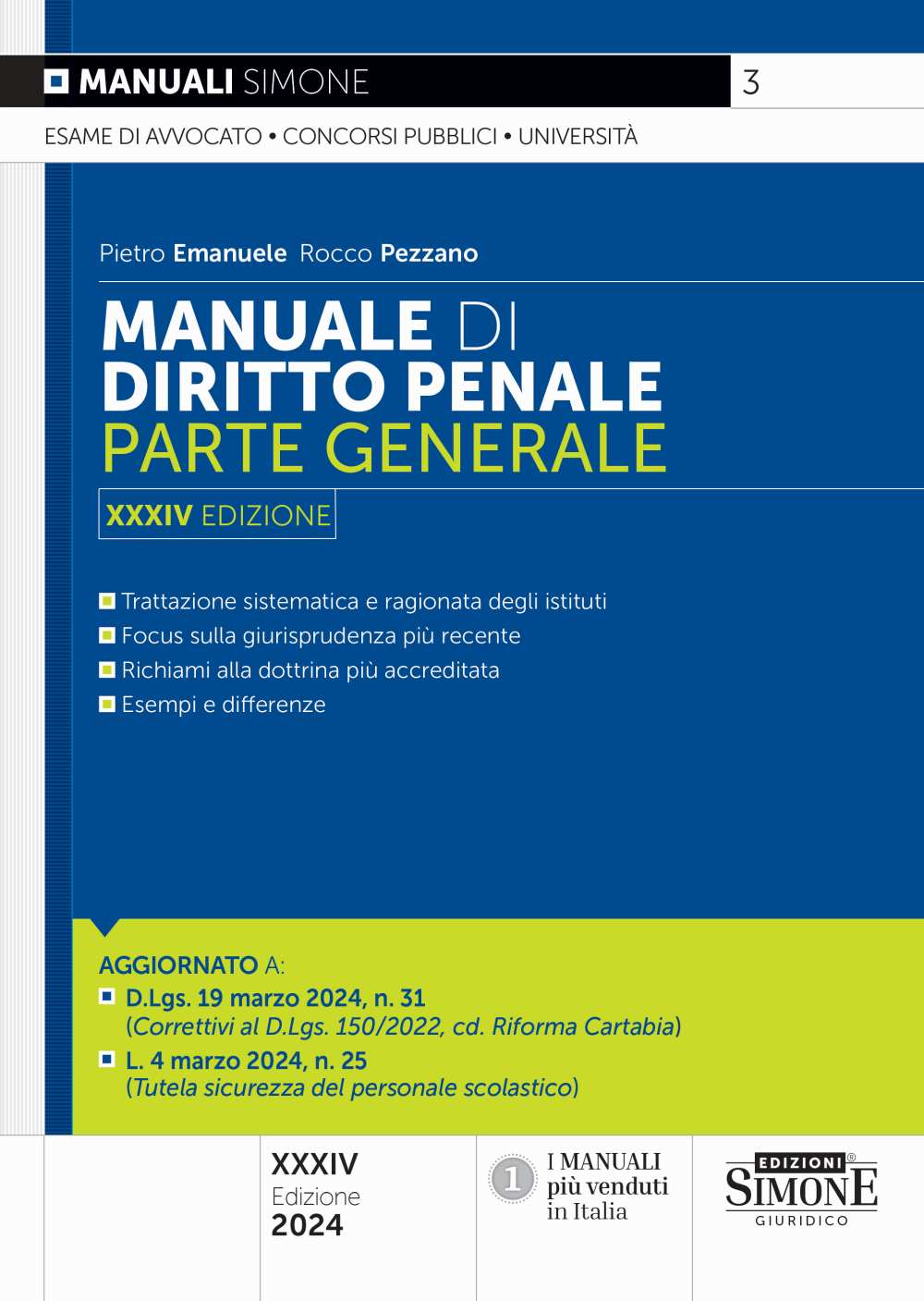 Manuale diritto penale parte generale (34 ed.) - Delpino Pezzano