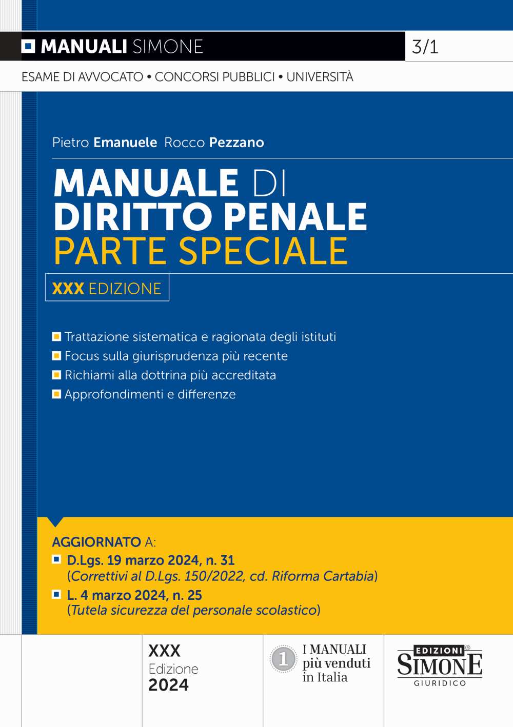 Manuale di diritto penale parte speciale (30 ed.) - Delpino