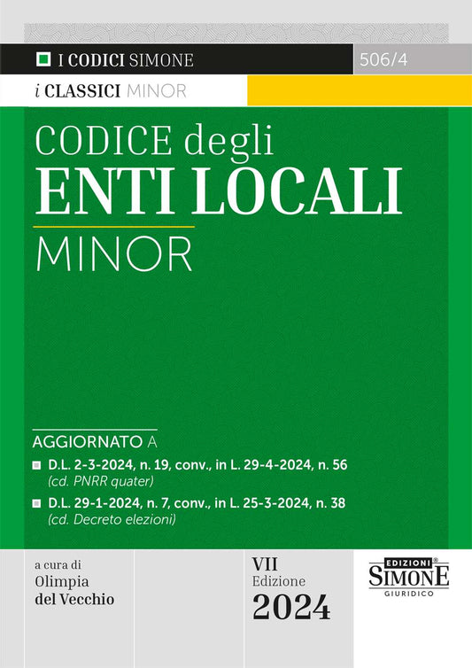 Codice degli enti locali minor 2024 (7 ed.) - Del Vecchio