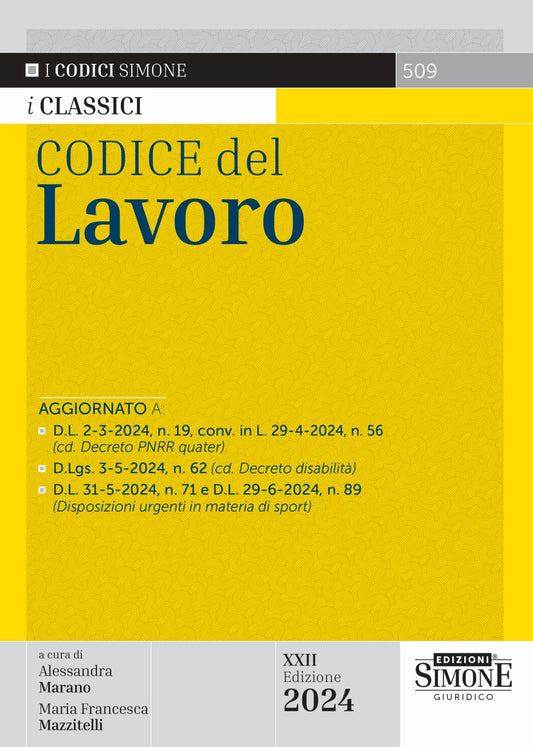 Codice del lavoro 2024 (22 ed.)