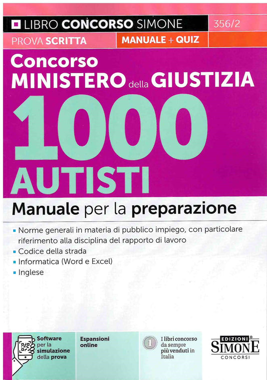 Concorso Ministero della Giustizia 1000 Autisti – Manuale per la preparazione