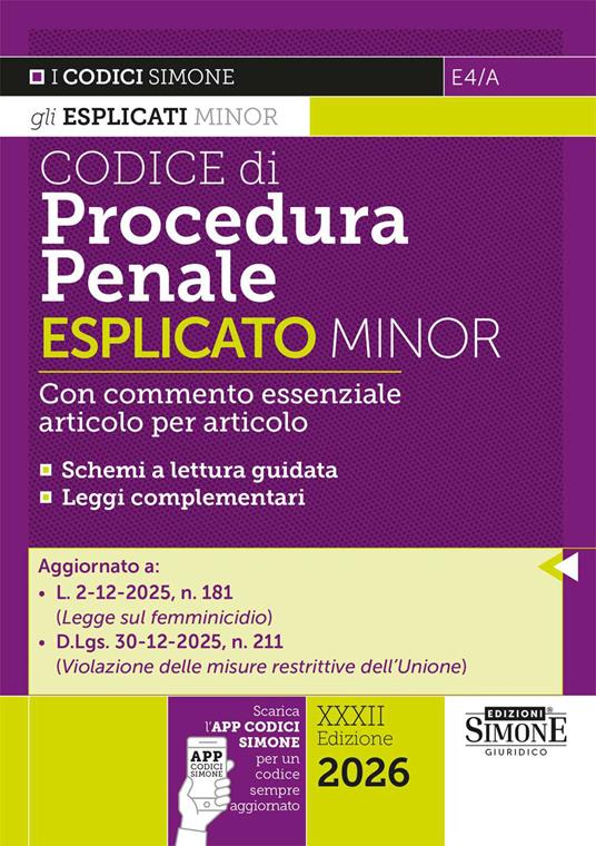 Codice di procedura penale. Esplicato minor ediz. 2026