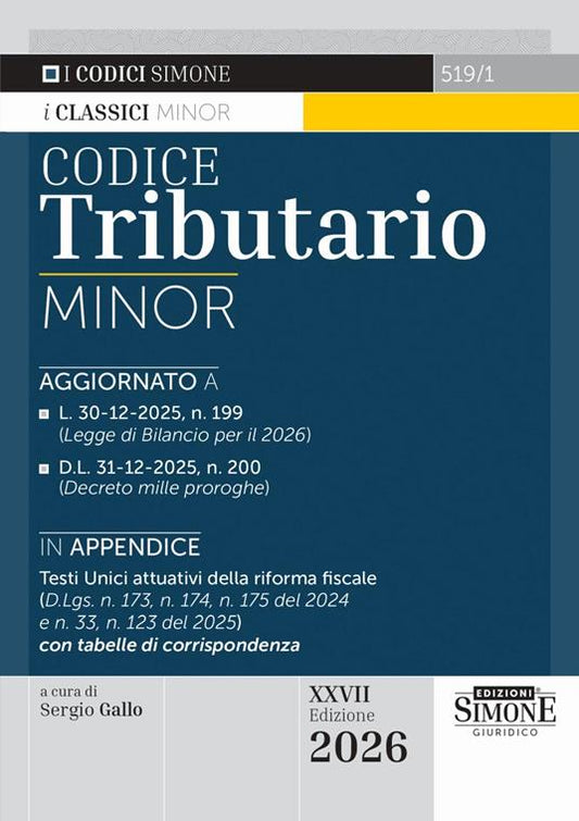 Codice tributario minor 2026 - Sergio Gallo