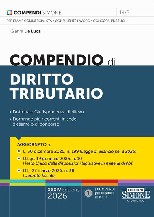 Compendio di diritto tributario 2026 - Gianni De Luca
