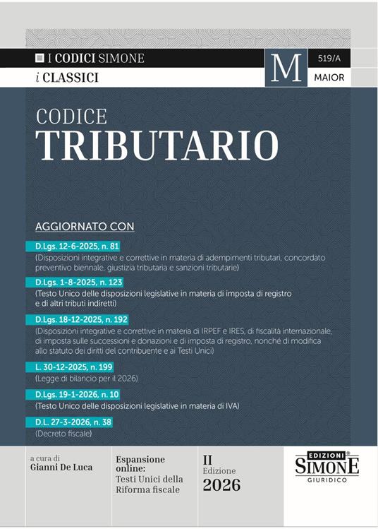 Codice tributario 2026 - Gianni De Luca
