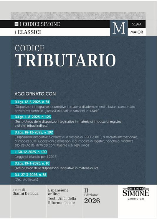Codice tributario 2026 - Gianni De Luca