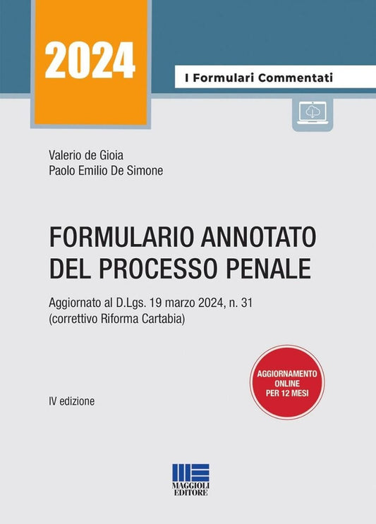 Formulario annotato processo penale 4ed. - De Gioia