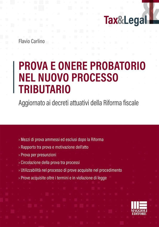 Prova onere probatorio proc.tributario - Carlino