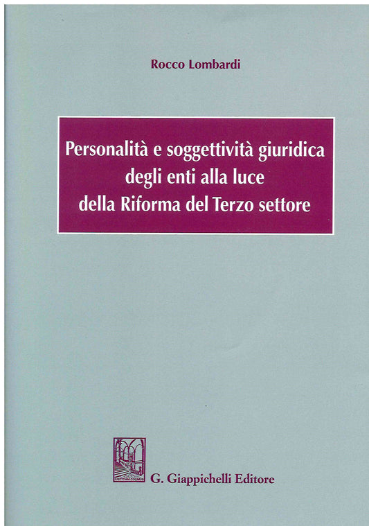 Personalità e soggettività giuridica - Lombardi