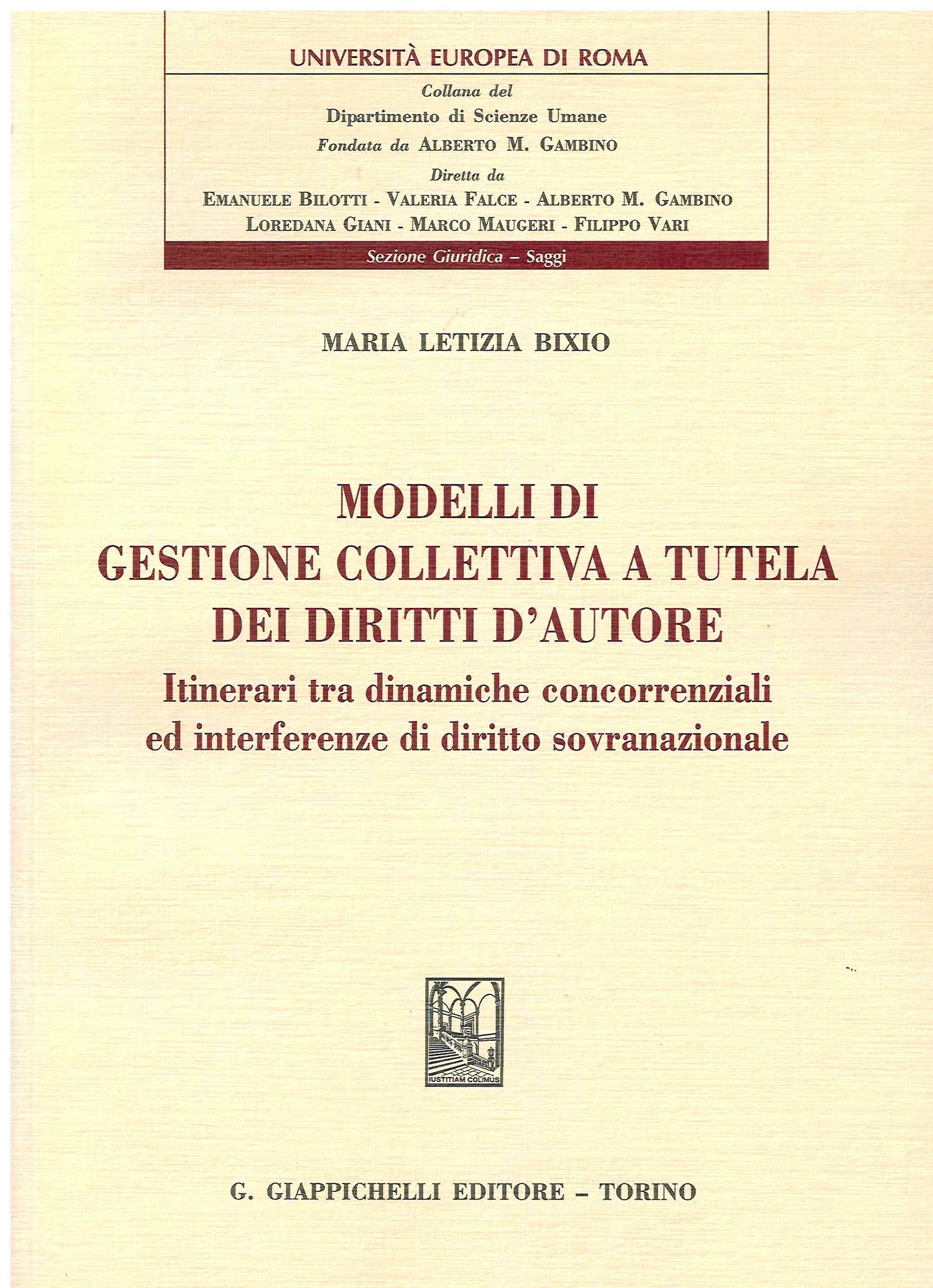 Modelli gestione collettiva dir autore - Bixio