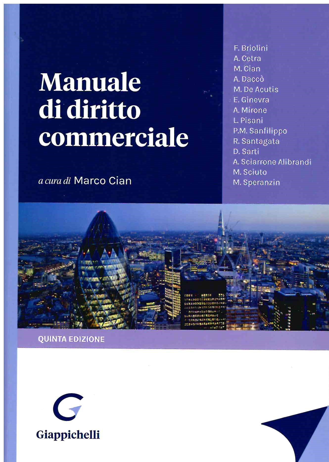 Manuale di diritto commerciale (5 ed.) - Cian