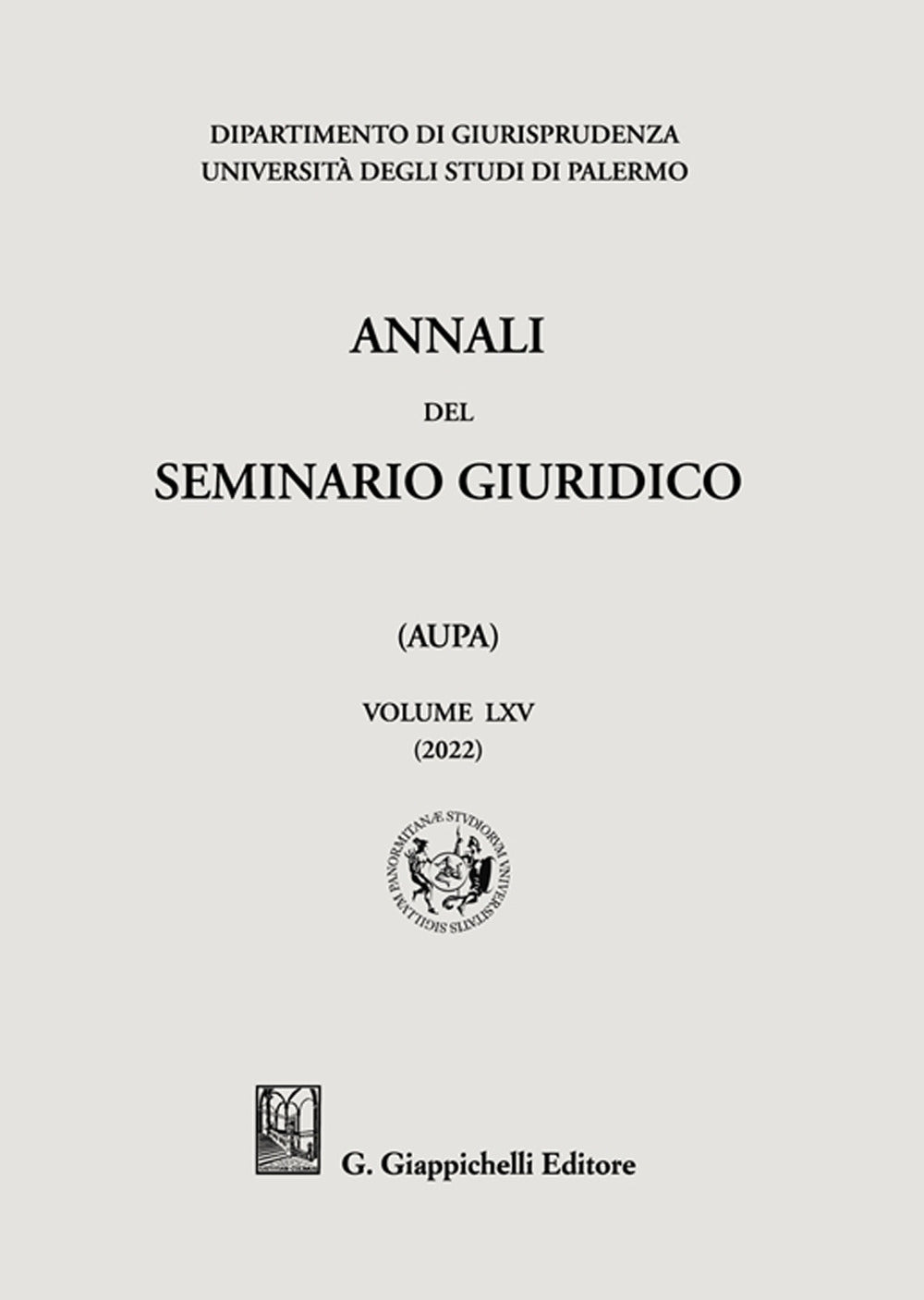 Annali seminario giuridico vol.LXV - Aupa