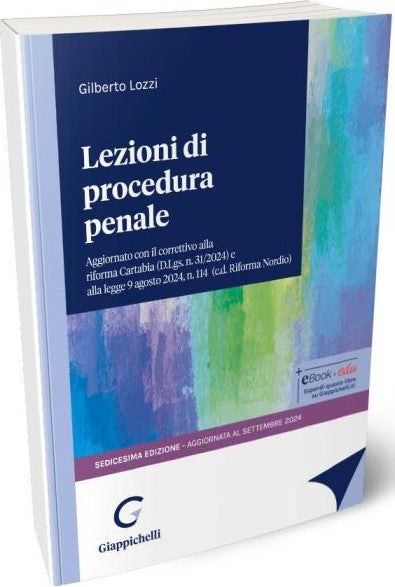 Lezioni di procedura penale 2024 (16°ed.) - Lozzi