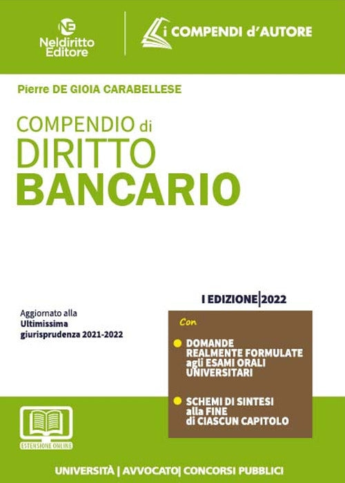 Compendio diritto bancario 2022 - De Gioia