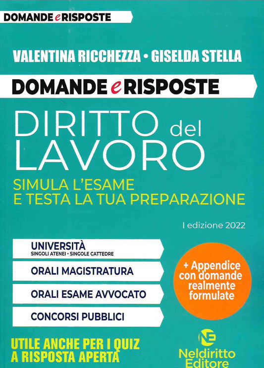 Domande risposte diritto lavoro 2 prova -