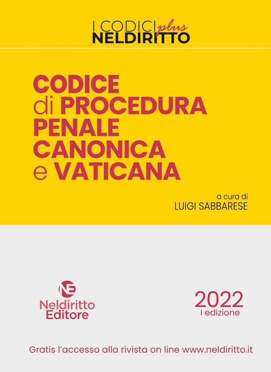 Codice proc.penale canonica vaticana - Sabbarese