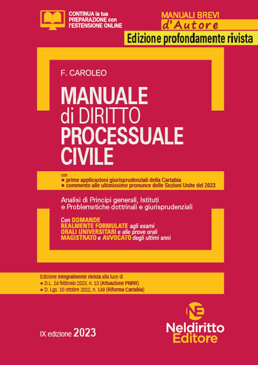 Manuale breve di diritto processuale civile 2023 - Spaziani