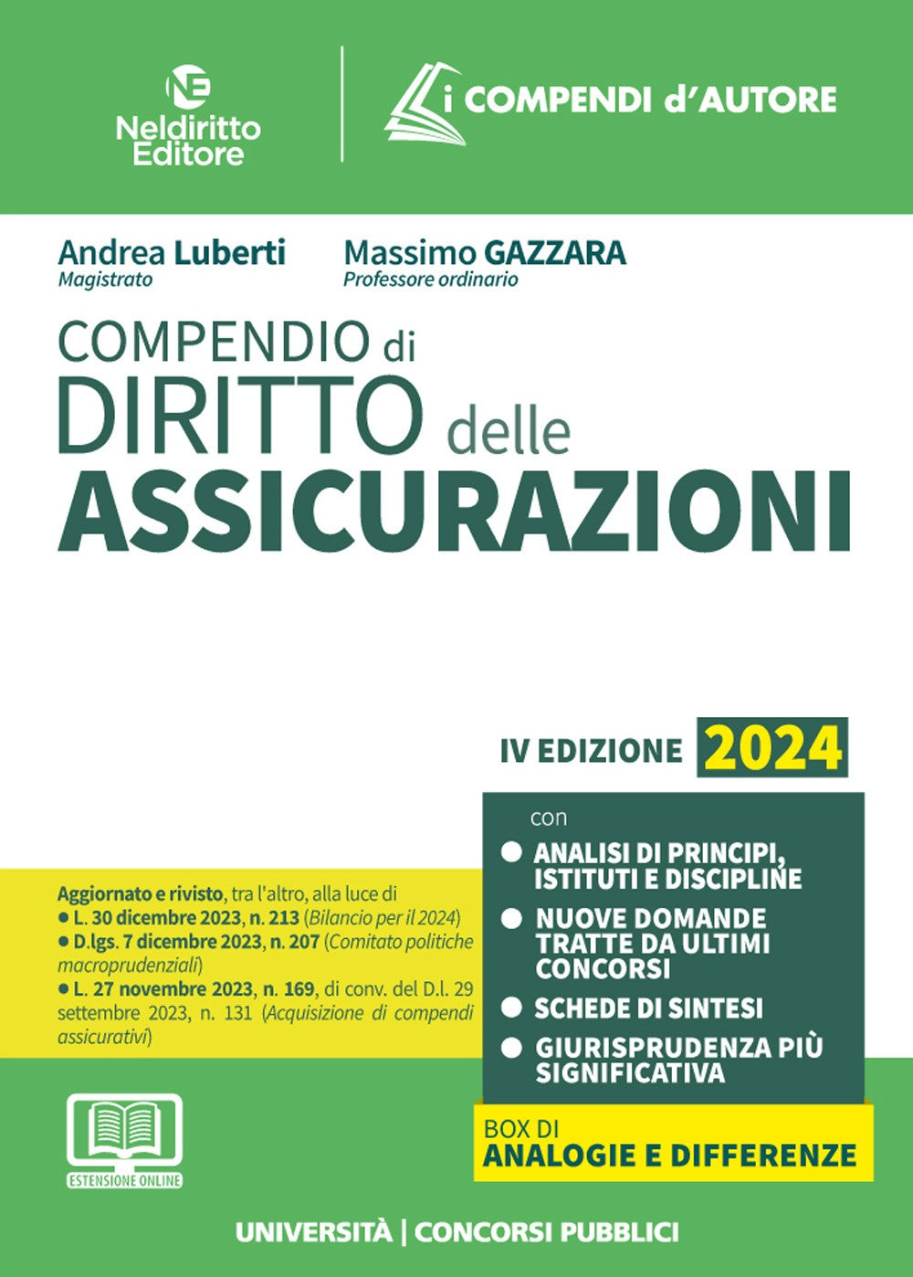 Compendio diritto delle assicurazioni 2024 - Luberti