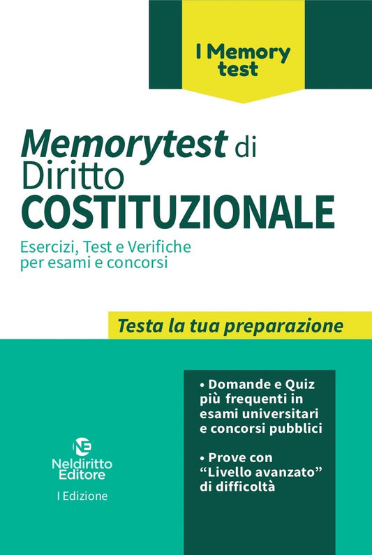 Memorytest di diritto costituzionale - Tarantino