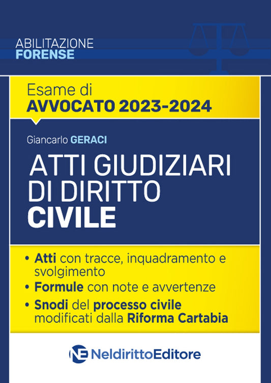 Atti giudiziari diritto civile (esame avvocato 2023/24)