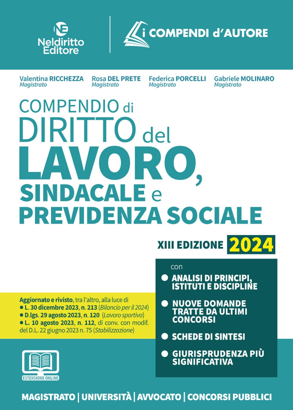 Compendio diritto del lavoro 2024 - Del Prete