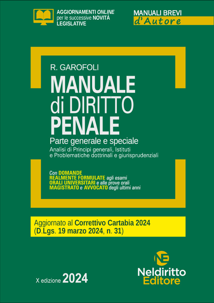 Manuale breve di diritto penale 2024 - Garofoli