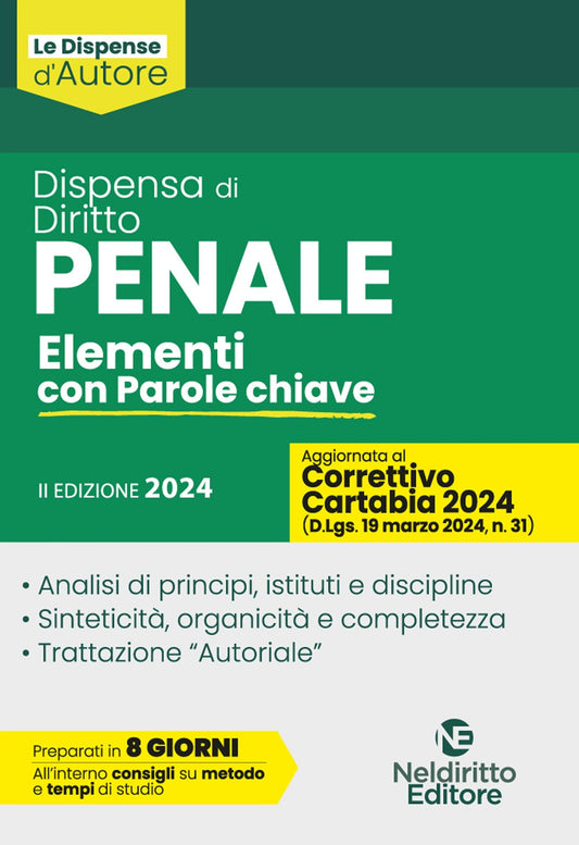 Dispensa diritto penale (Aggiornato al Decreto Correttivo della Riforma Cartabia) 2024 2ed. -