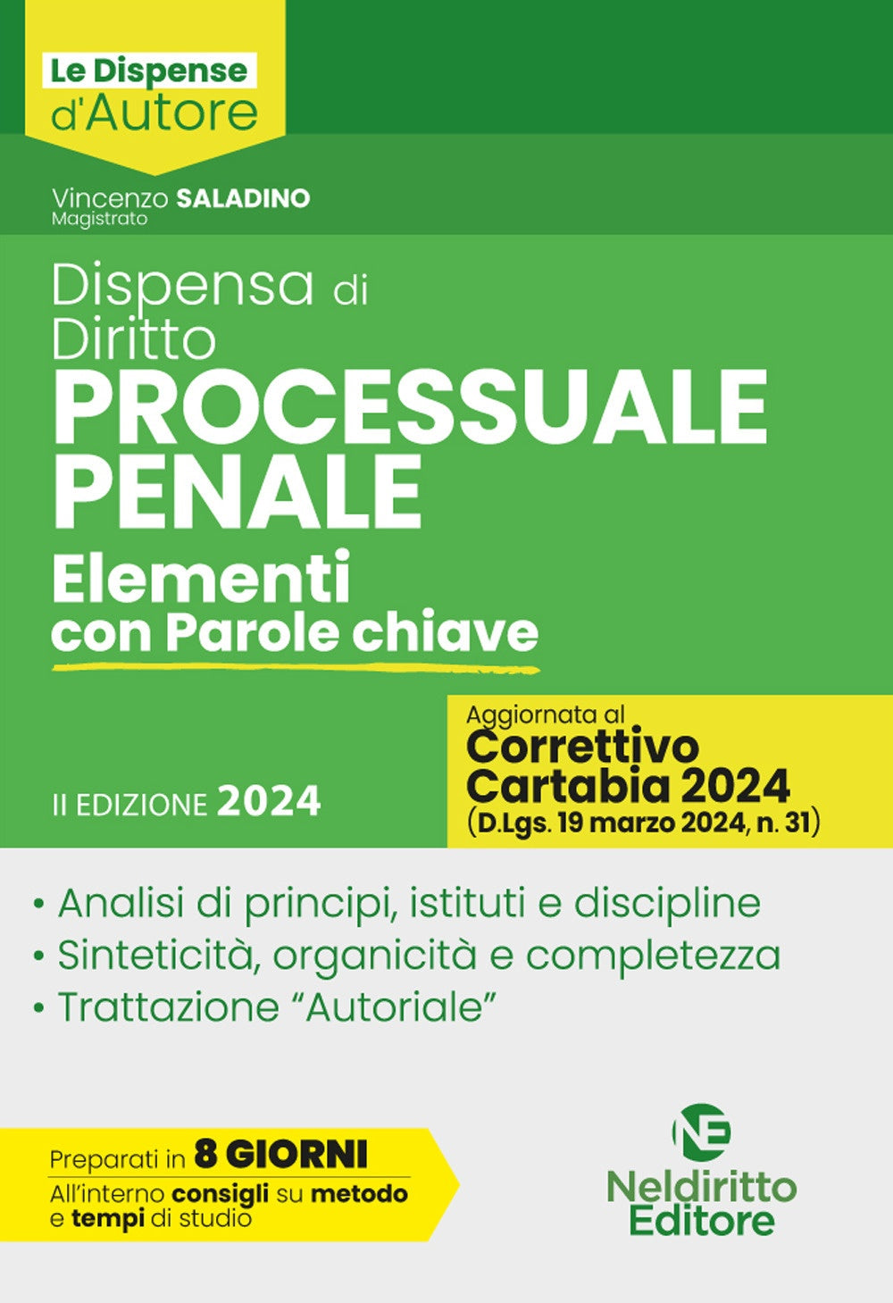 Dispensa diritto processuale penale (Aggiornato al Decreto Correttivo della Riforma Cartabia) 2024 - Saladino