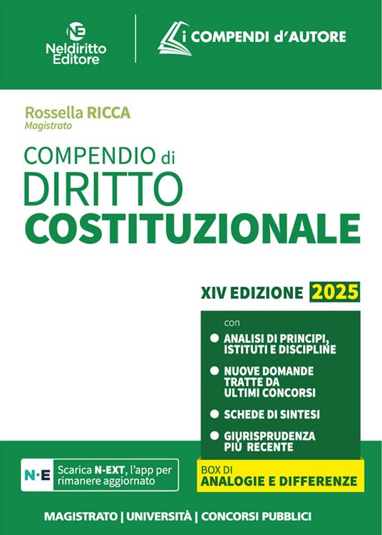 Compendio di diritto costituzionale 2025 - Rossella Ricca