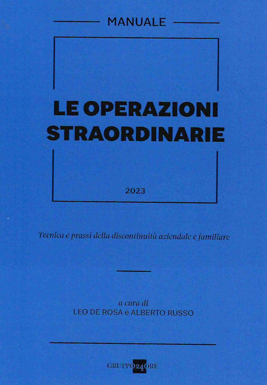 Manuale operazioni straordinarie 2023 - De Rosa