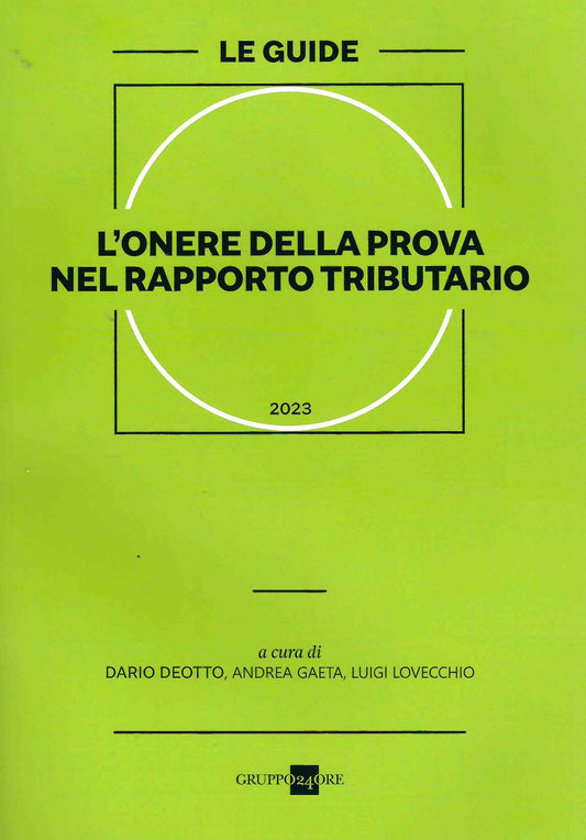 Onere della prova rapporto tributario - Deotto